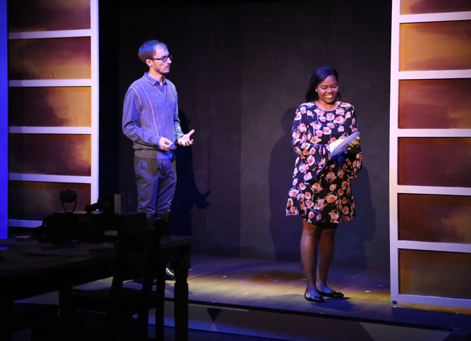 Students performing on-stage at Oakton College's Performing Arts Center.